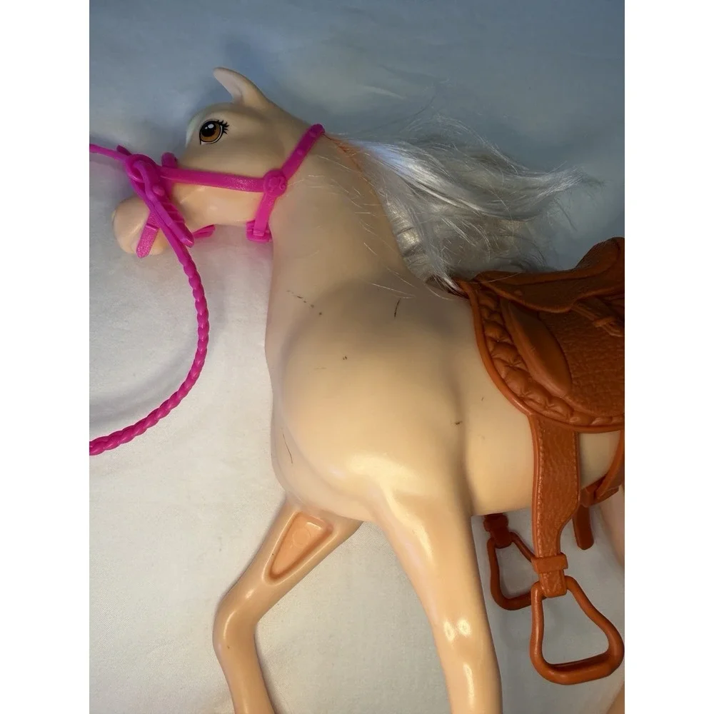 Light Brown Horse with Saddle, Bridle & Reins 2 Horses In Total For Barbies Doll